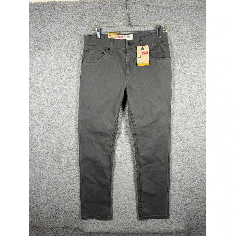 Levis 511 Slim Fit Revolver Grey Black Fill Pants Mens 29x29 NWT 5511-307